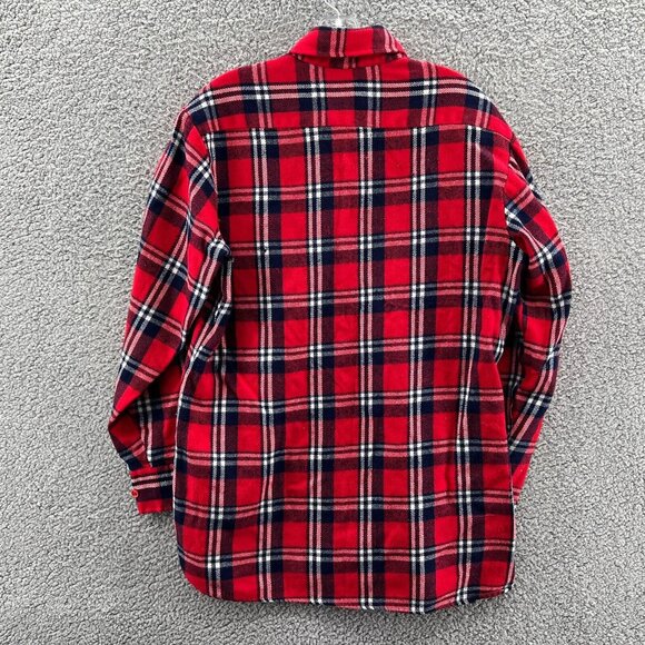 Vintage Sportsmans Skill Kmart Shirt Long Sleeve Button Up Red Plaid Mens Large - Picture 2 of 6